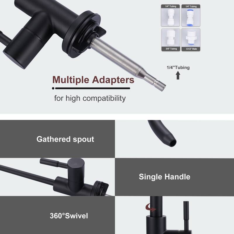 WOWOW Modern-Style Three-Function Pull-Down Kitchen Faucet with Filter Faucet