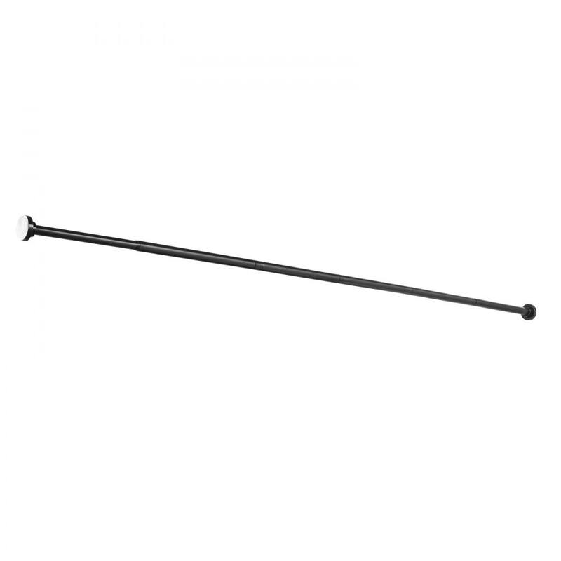 Black Stainless Steel Extendable Shower Rod 28-76 in for Bathrooms Closets or Windows Porches - 28-76 in