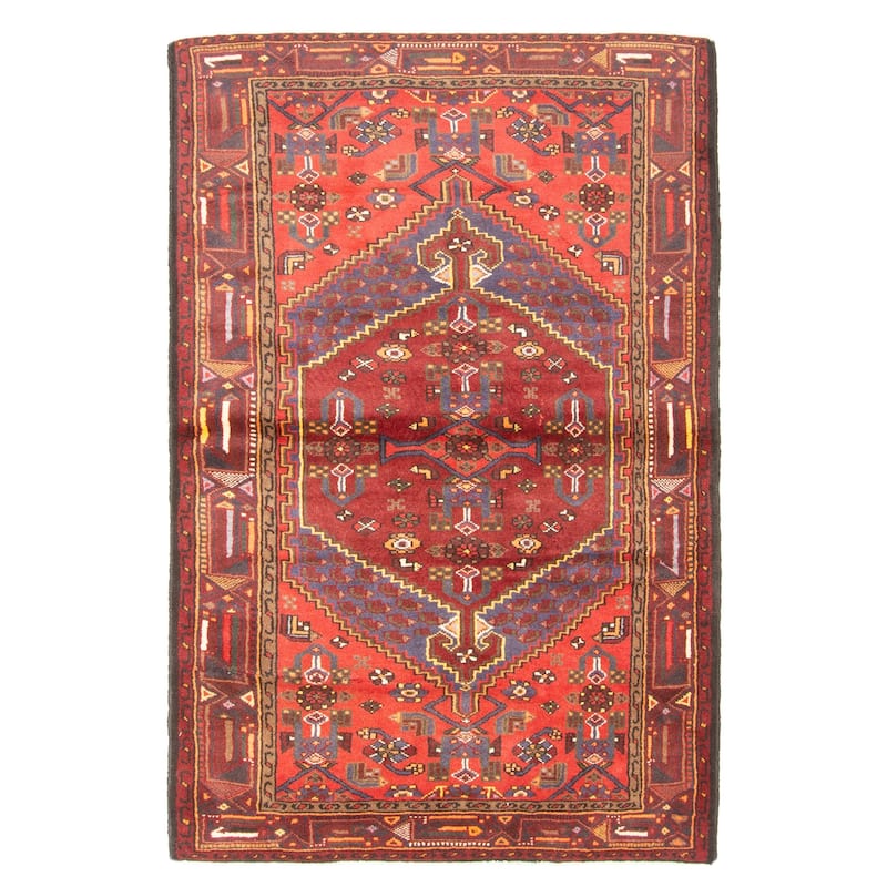 ECARPETGALLERY Hand-knotted Andelz Red Wool Rug - 4'1 x 6'5