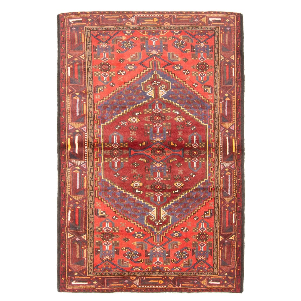 ECARPETGALLERY Hand-knotted Andelz Red Wool Rug - 4'1 x 6'5