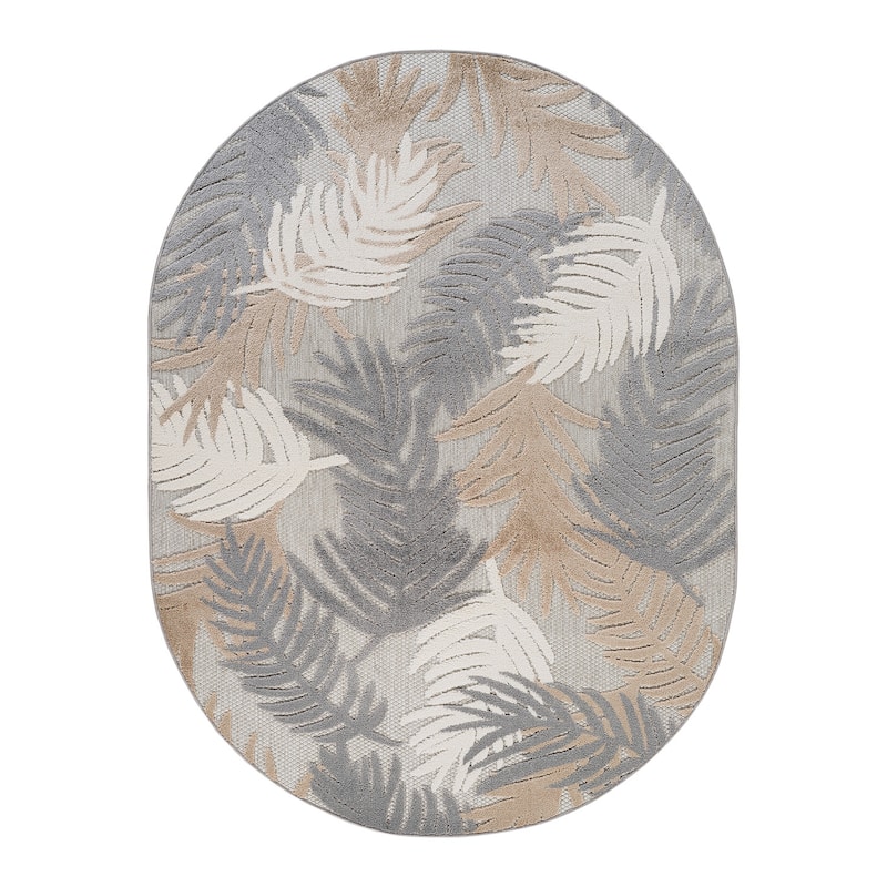 World Rug Gallery Tropical Floral Modern Indoor/Outdoor Area Rug