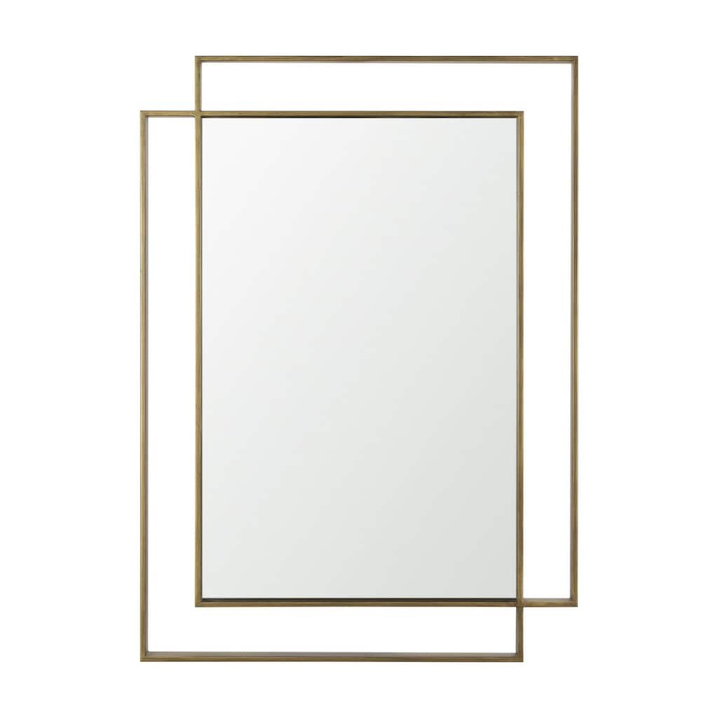 Tiva is a rectangular mirror with a brushed gold finished dual metal frame. - 31.5L x 1.8W x 43.3H