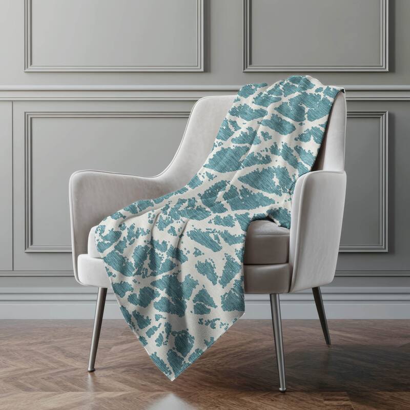 Premium Machine Washable Sherpa Casual Contemporary Throw Blanket - Teal - 4'2" x 5'10"