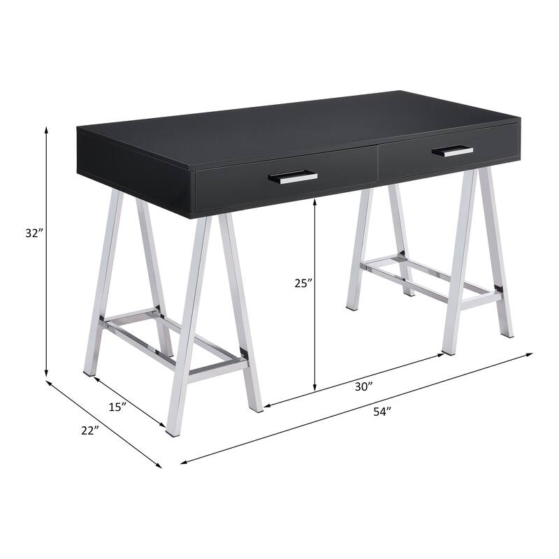Versatile High Gloss Writing Desk with USB and Multiple Storage Options