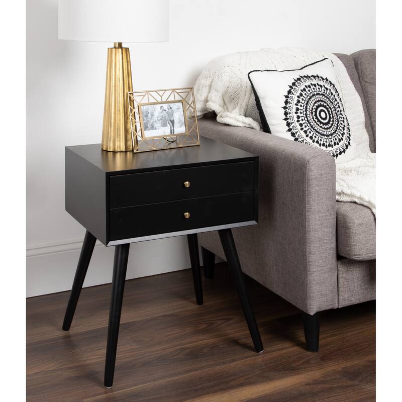 Kate and Laurel Finco Nightstand Side Table with 2 Drawers