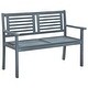 preview thumbnail 1 of 5, vidaXL 2-Seater Patio Bench 47.2" Gray Solid Eucalyptus Wood