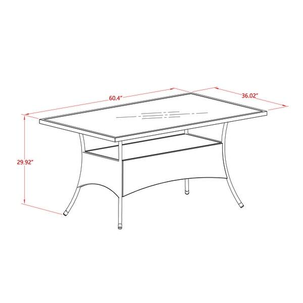 East West Furniture OSLTG03 Plastic Wood Top Natural Color Rectangular Outdoor PE Wicker Patio Table