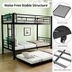 preview thumbnail 8 of 14, Black Twin over Twin Metal Bunk Bed with Noise-Reducing Guardrail