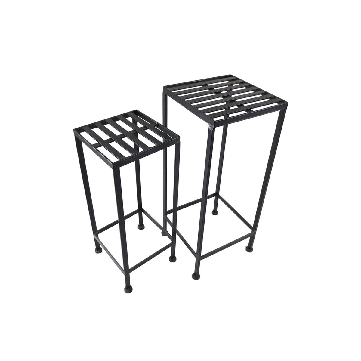 Iron Plant Stand, Set of 2, Black