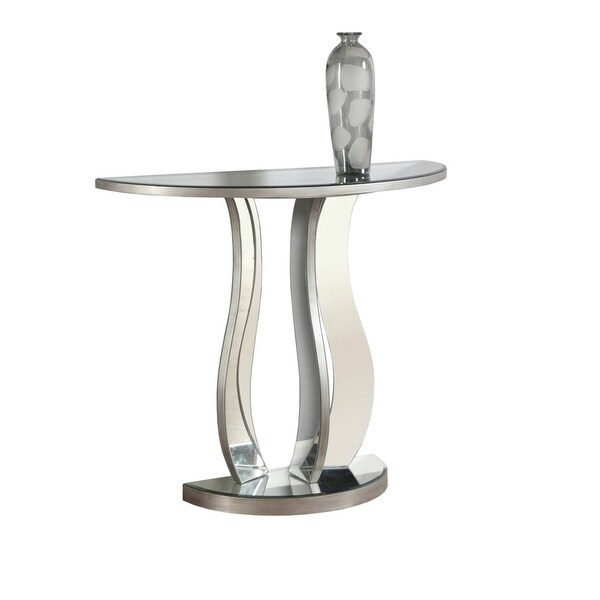 Monarch Specialties I 3727 30 Inch Wide Gl Hall Console Monarch Specialties I 3727 30 Inch Wide Gl Hall Console Table Silver