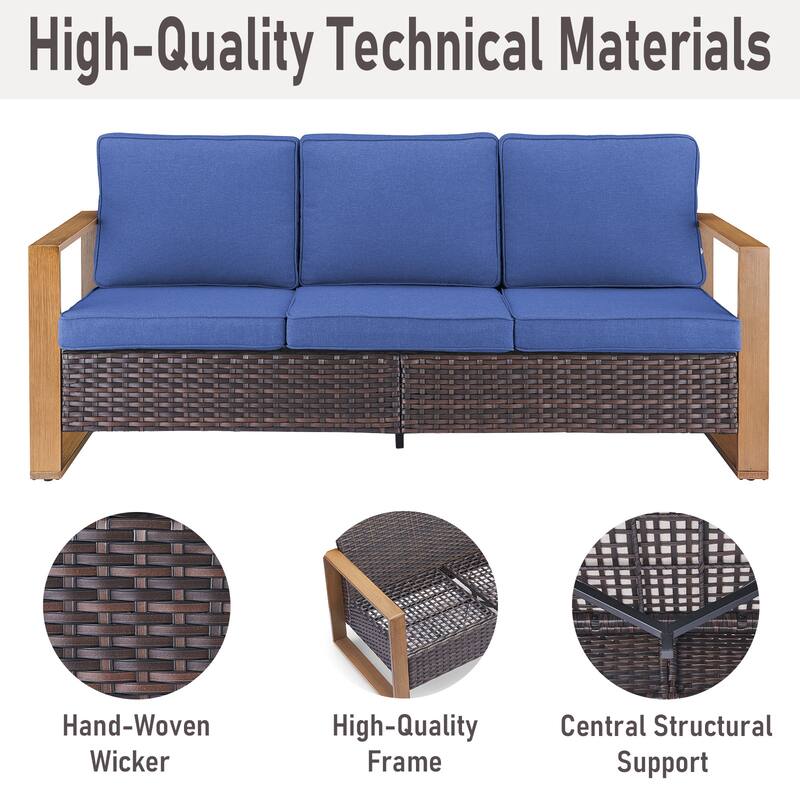 Outdoor Swivel Chair with Thick Cushion