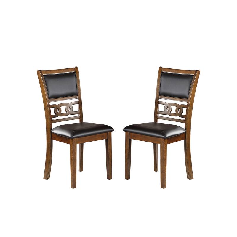 Set of 2 Upholstered Dining Chairs - Walnut