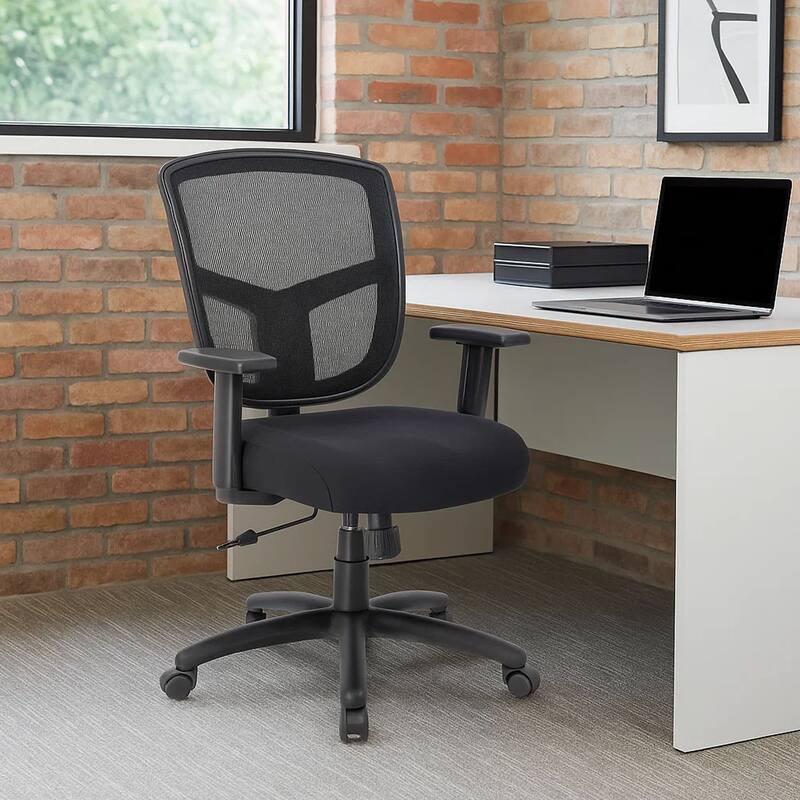 Oyo Swivel Task Chair, Black Mesh, Synchro-Tilt, 5 Caster Wheels