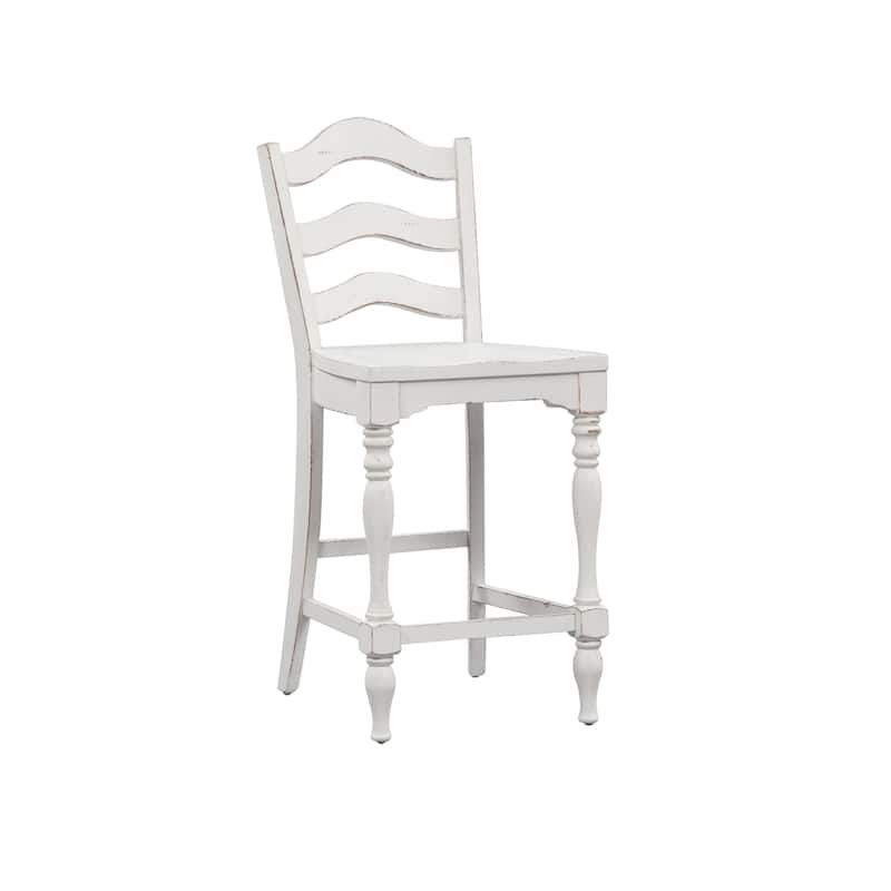 Magnolia Manor Antique White Weathered Bark 5 Piece Gathering Table Set