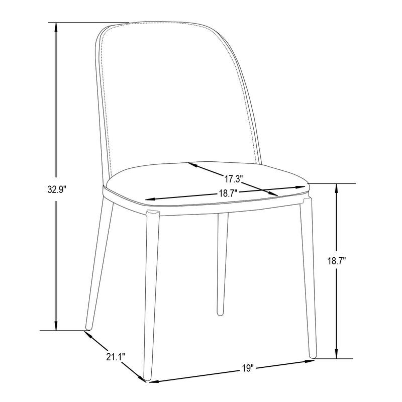 7-Piece Dining Set in White Steel Tule Collection by LeisureMod