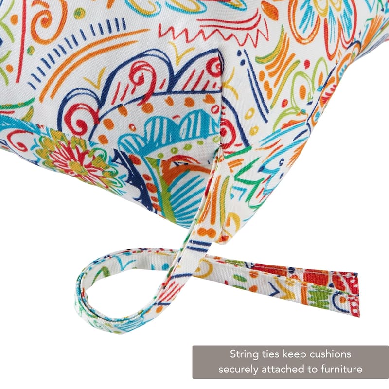 Greendale Painted Paisley 44-in x 22-in Outdoor High Back Chair Cushion (Set of 2) (Cushions Only)