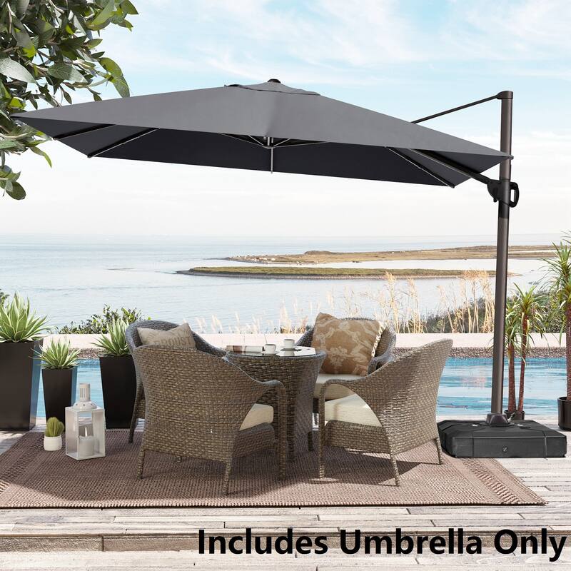9 FT x 11.5 FT Outdoor Patio Cantilever-Offset Umbrella - Dark Grey