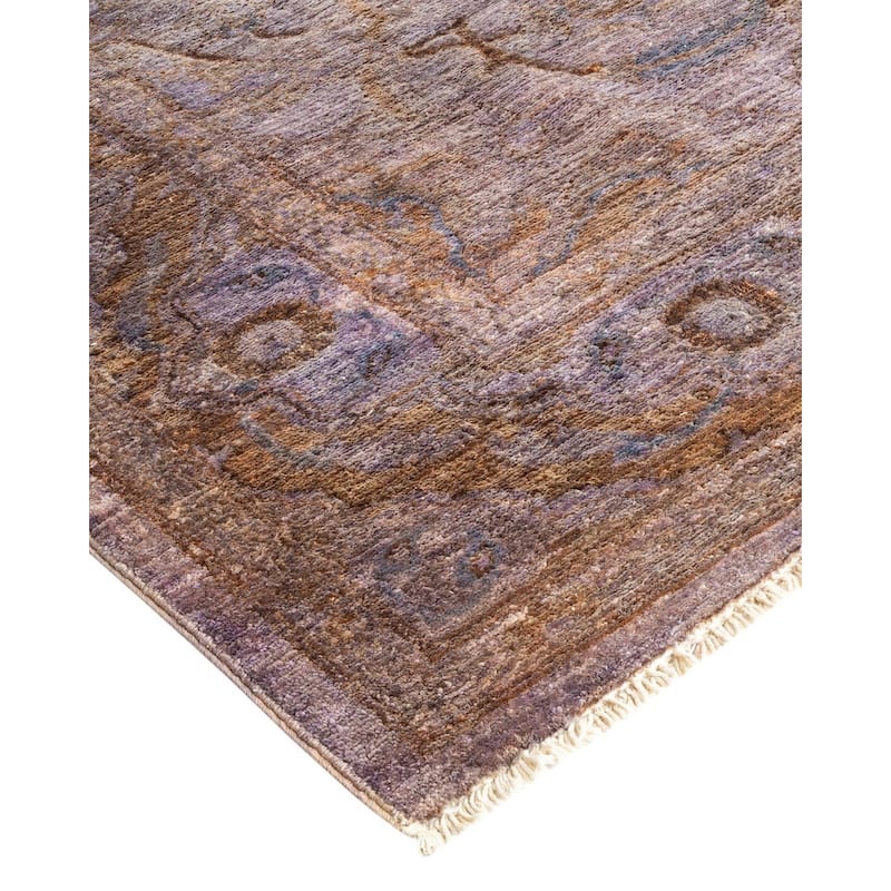 Overton Hand Knotted Wool Vintage Inspired Modern Contemporary Overdyed Gray Area Rug - 6' 0" x 8' 7"