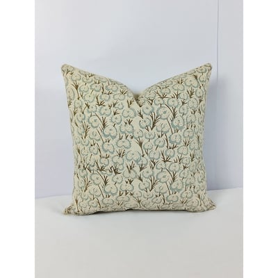 Cotton Floral Block print pillow Cover - Heart Vine