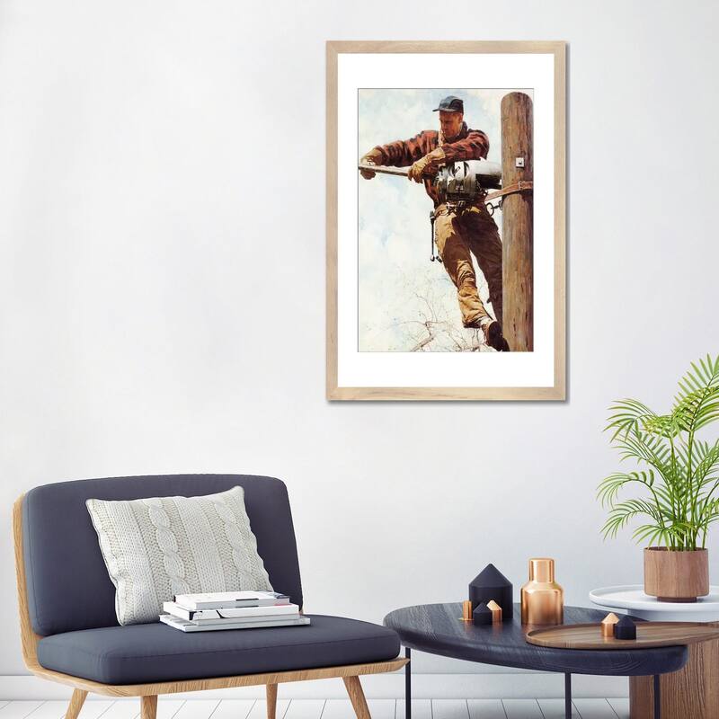 iCanvas "The Lineman" by Norman Rockwell