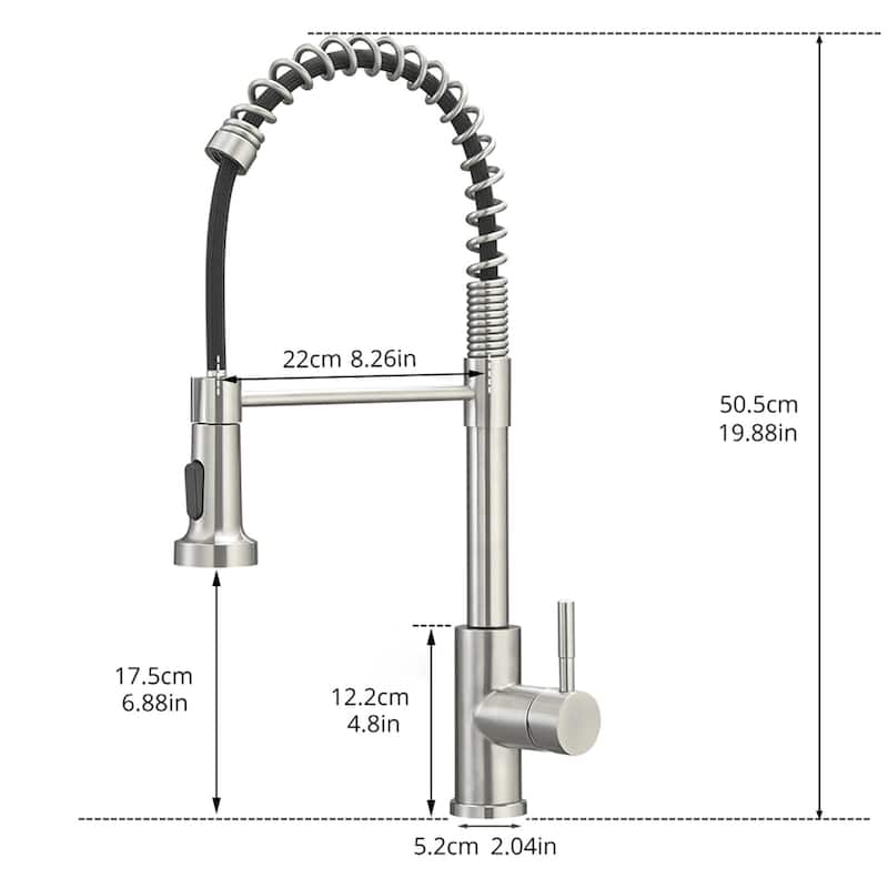 Modern Brushed Nickel Pull-out Single Handle Kitchen Faucet