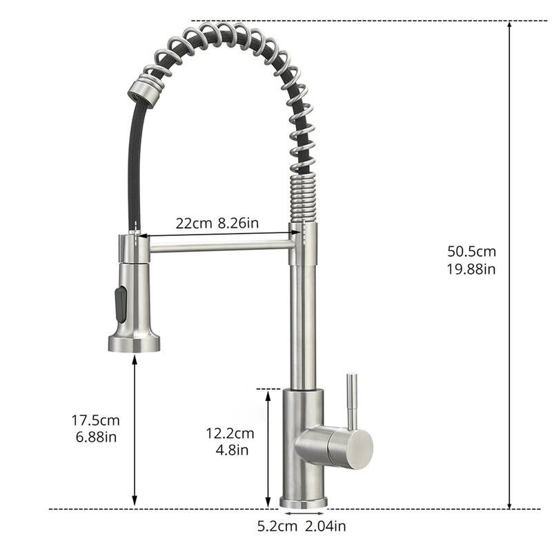 Single Handle Pull Down Kitchen Faucet with Double-Function