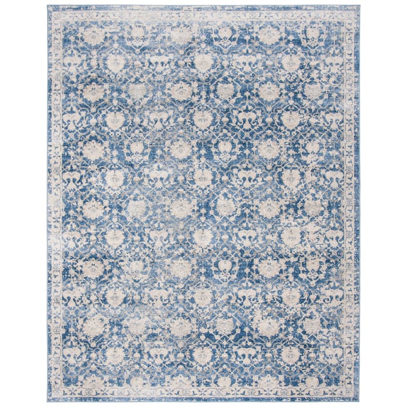 SAFAVIEH Brentwood Flo Traditional Oriental Rug - Navy/Creme - 6' x 9'