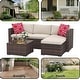 preview thumbnail 14 of 12, 5-Piece Patio Furniture Set, Weather Patio Set - PE Wicker