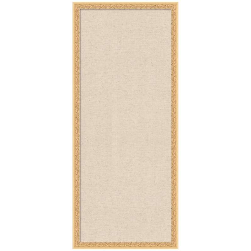 Kate and Laurel Pinboard Neutral Linen - 18x42 - Bethany Gold