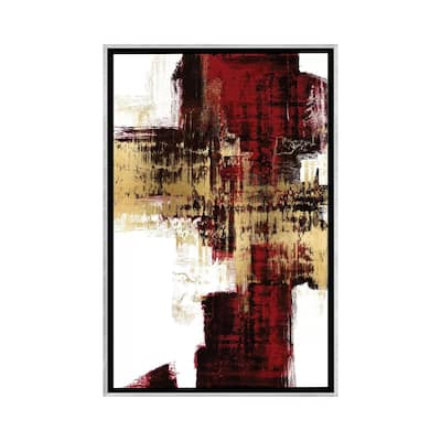 iCanvas "Kinetic Gold on Red I" by Alex Wise Framed