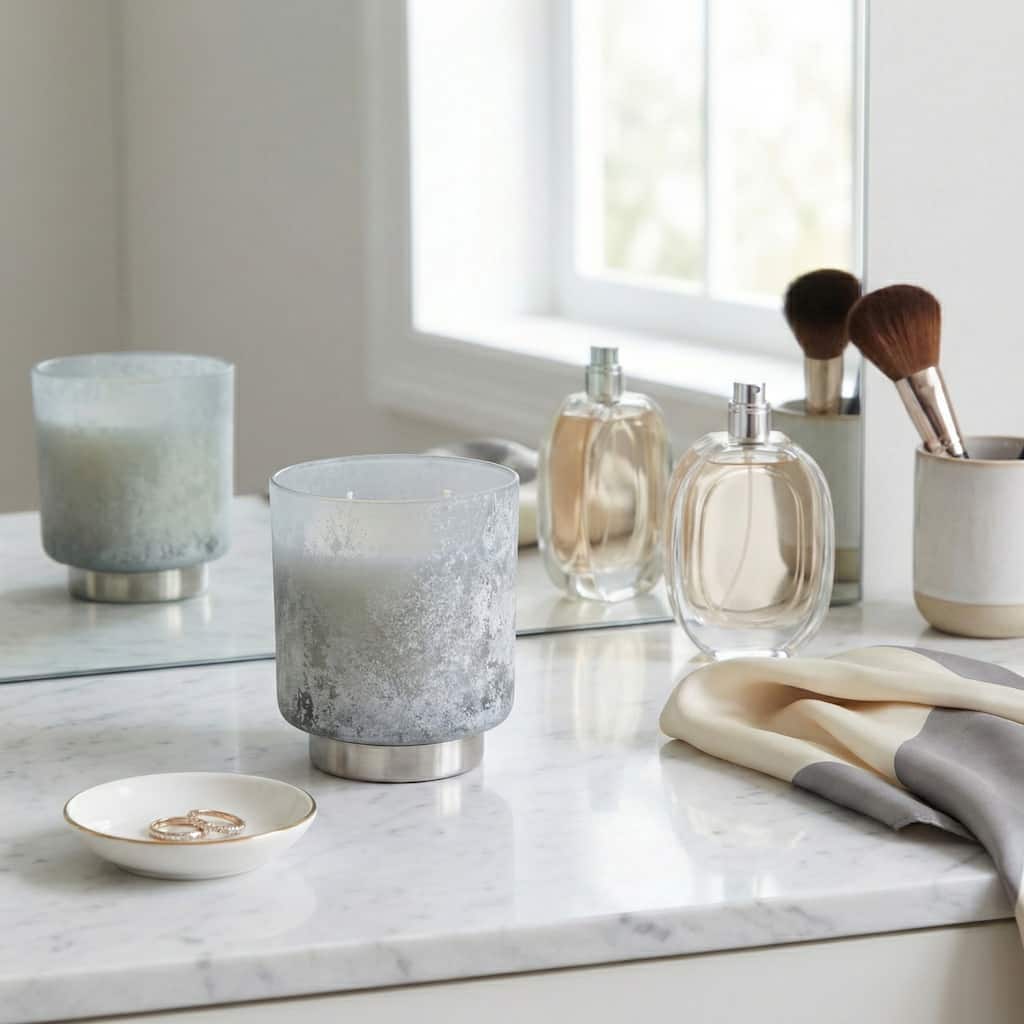 Modern Round Glass Candle on Base - 5" - 5.0"