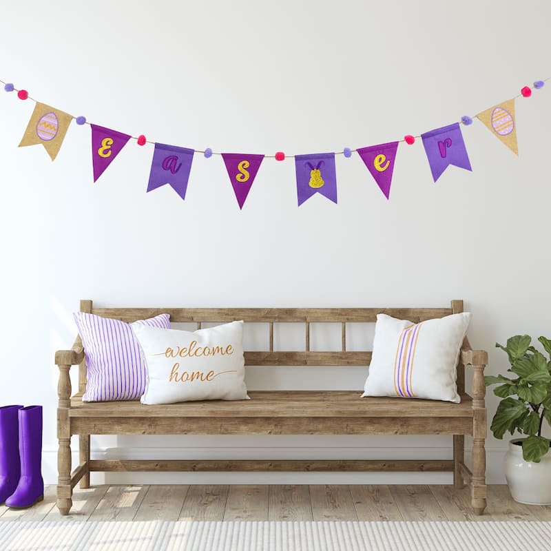 80" Embroidered "Easter" Hanging Wall Banner