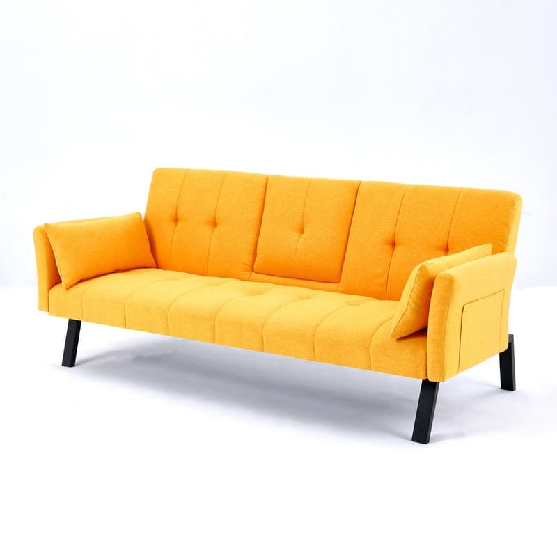 70" Cotton And Linen Cushion Sofa
