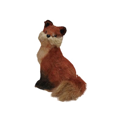 Sisal Sitting Fox - 8.25"L x 7.5"W x 9.88"H