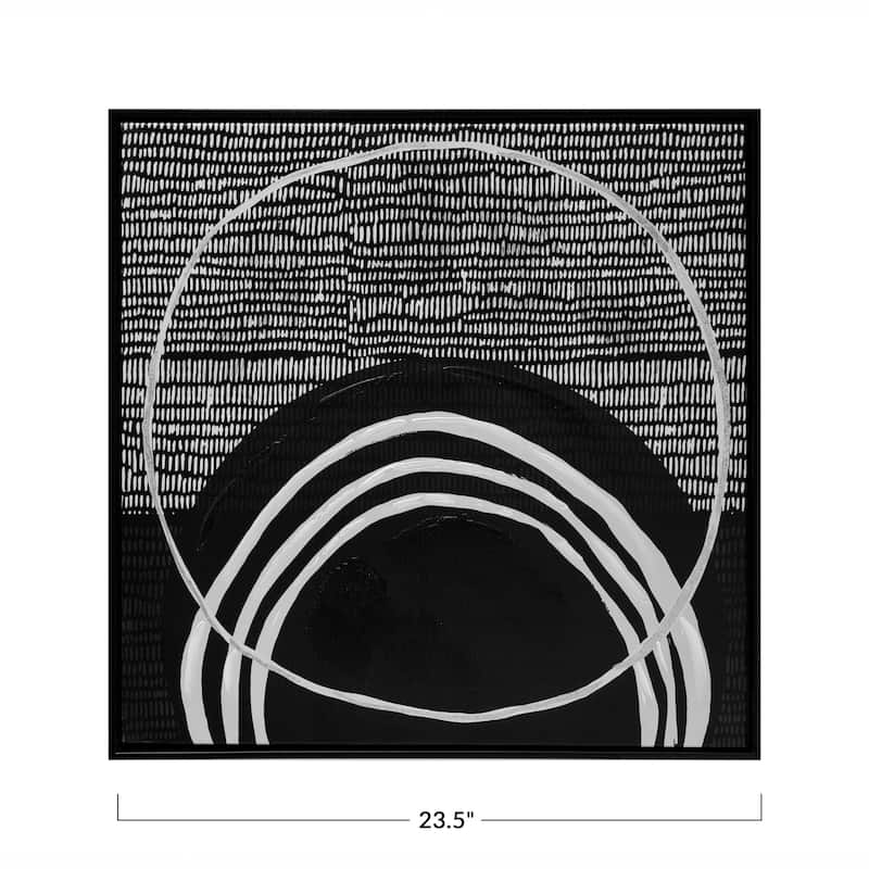 Hand-Painted Wood Framed Canvas Wall Décor with Abstract Design