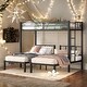 preview thumbnail 2 of 12, Black Twin/Twin/Twin or Twin XL/Twin/Twin Detachable Triple Bunk Bed