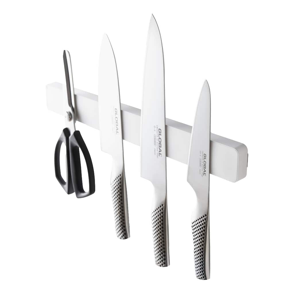 Yamazaki Home Magnetic Knife Rack, ABS Plastic, 6 knives (10.6 oz each), Holds 4.4 lbs - L 0.67 x W 13.78 x H 1.57 inches