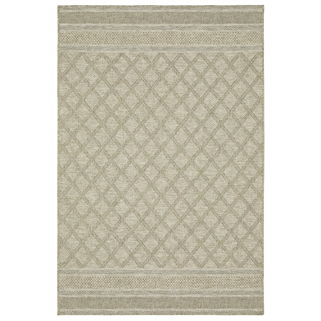 Vista Home Tangelo Diamond Lattice Beige/ Black Ultimate Performance Area Rug.