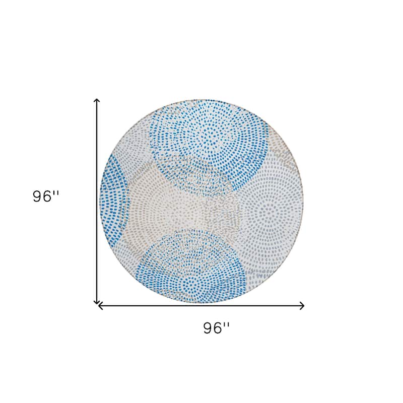 HomeRoots Polka Dot Transitional Rectangle Outdoor Rug