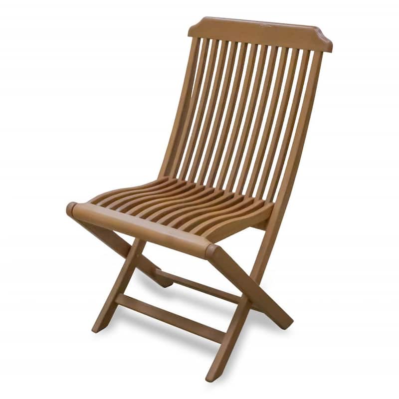 24" Brown Solid Wood Indoor Outdoor Deck Chair