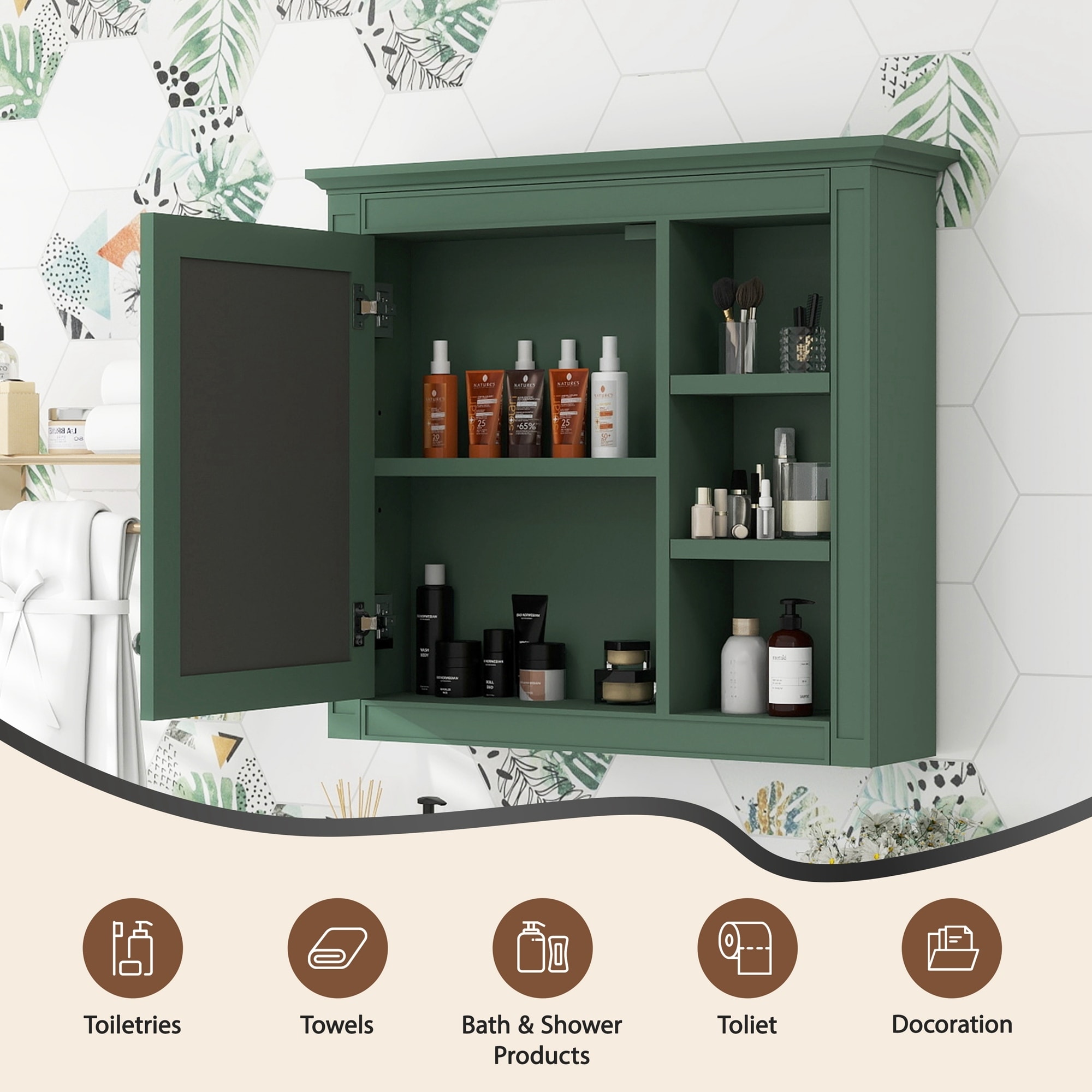 Wall Mounted Bathroom Storage Cabinet Medicine Cabinet with Mirror