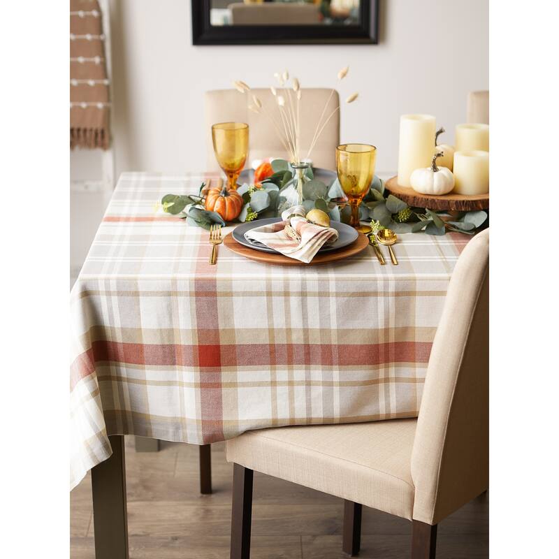 DII Cozy Picnic Plaid Tablecloth