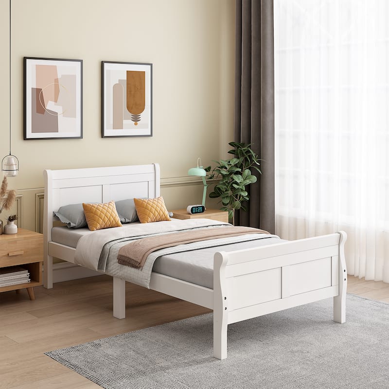Twin Size Platform Bed with Headboard