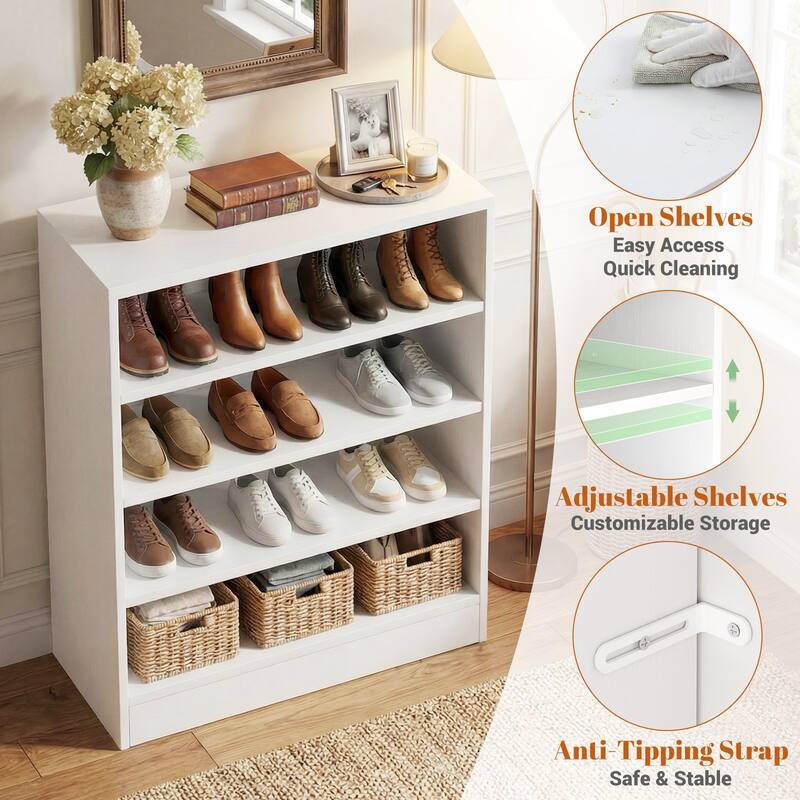 Cimly 45 Pairs Tall Shoe Cabinet, 9-Tier Wooden Shoe Storage Organizer with Adjustable Shelves