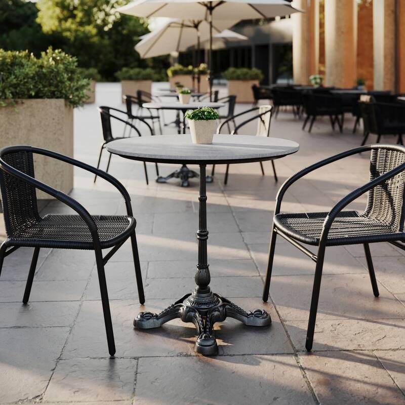 Commercial All-Weather HPL Tabletop with Bistro Base