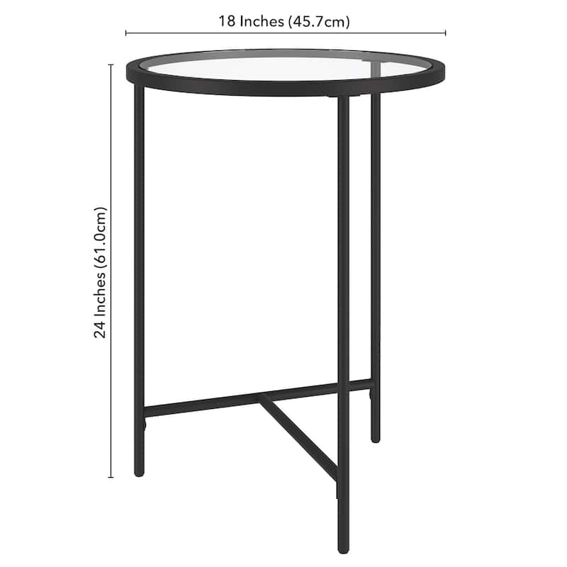 Berenson 18" Wide Round Side Table with Glass Top