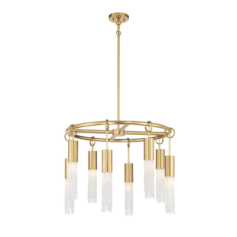 Warm Brass Eight Light Chandelier from the Chelsea Collection