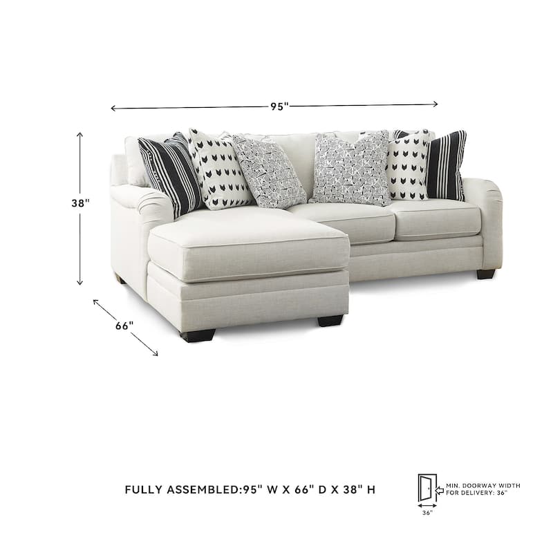 Signature Design by Ashley Huntsworth Dove Gray 2-Piece Sectional with Chaise - 95"W x 66"D x 38"H