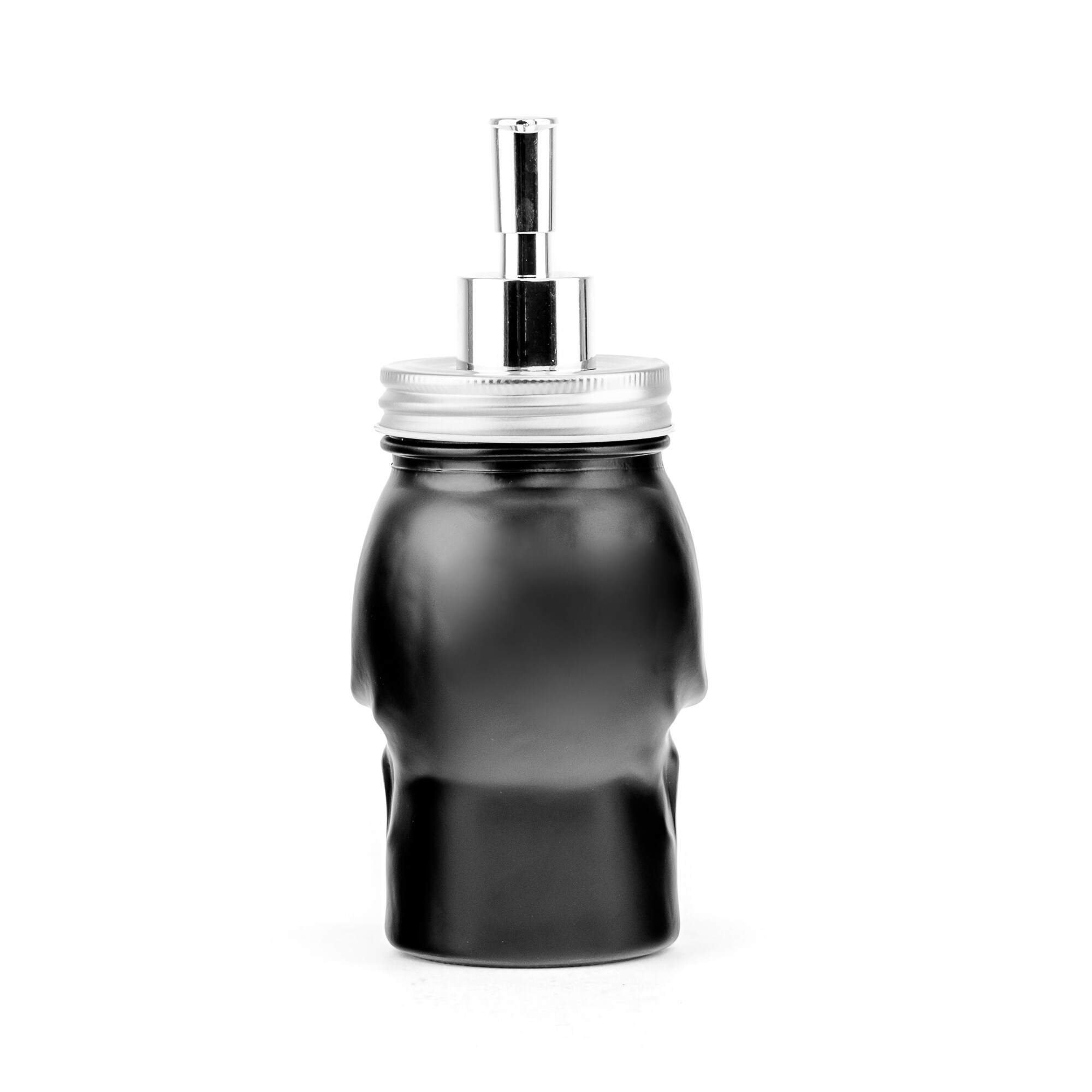 10 Strawberry Street Black Glass Skull Soap Dispenser - Bed Bath