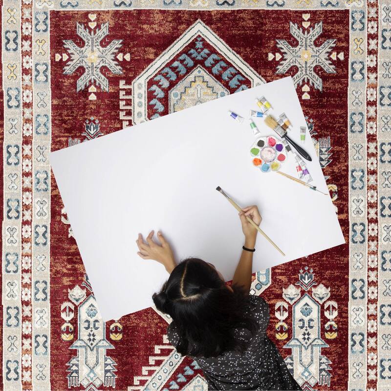 Everwash Treasure Saul Southwest Geometric Machine Washable Area Rug